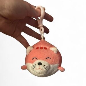 Cute Pink Cat Plush Keychain